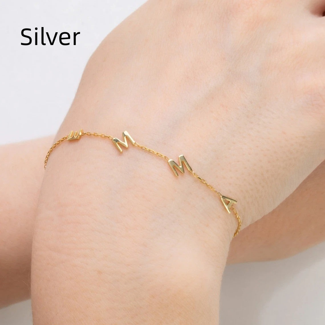 Custom Name Initials Heart Bracelet