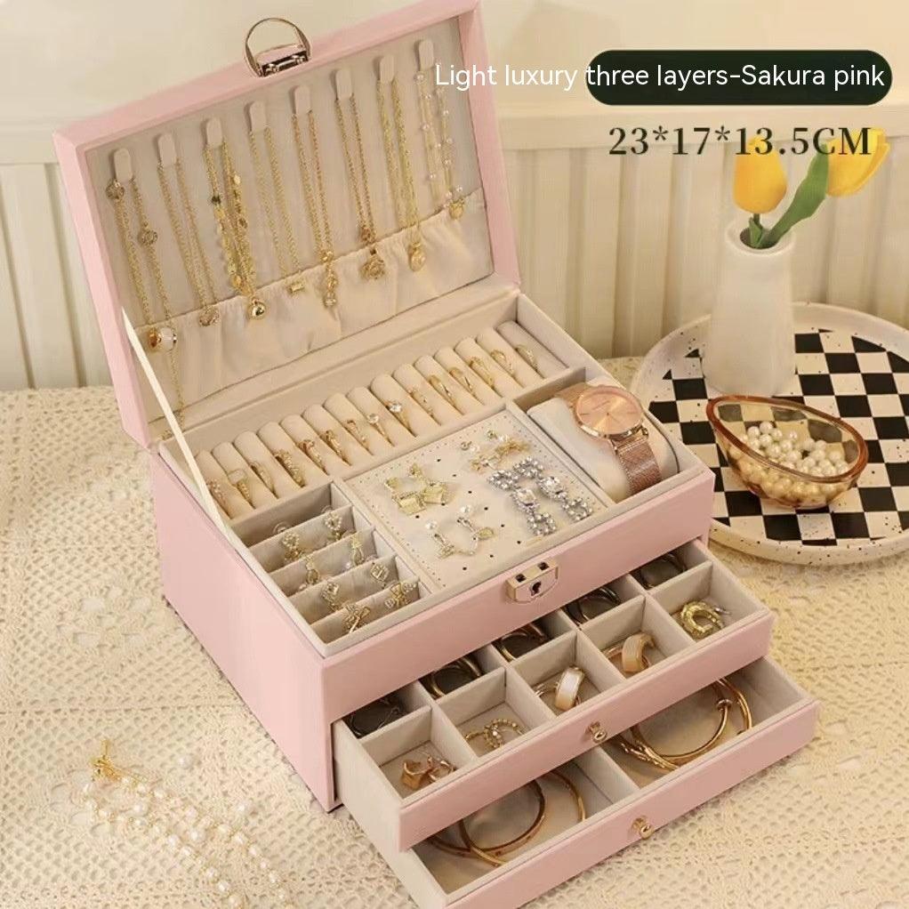Three Layer Lockable Jewelry Storage Box - LOX VAULT