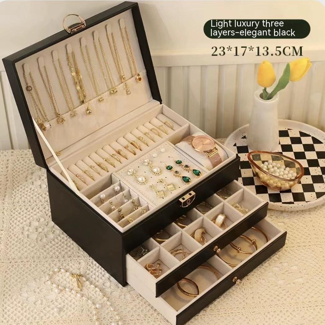 Three Layer Lockable Jewelry Storage Box - LOX VAULT