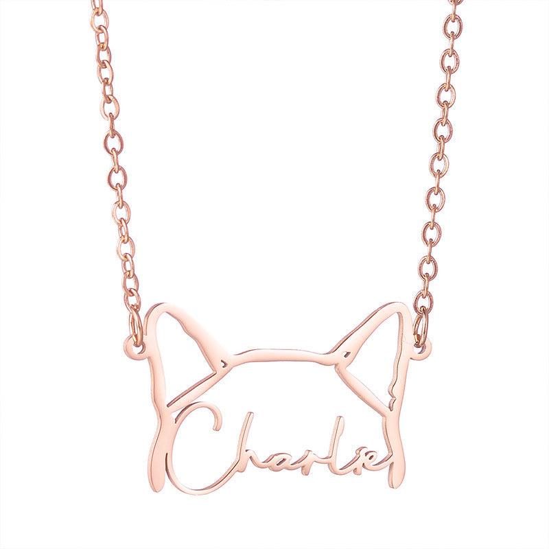 Personalised Cat Ears Name Necklace - LOX VAULT