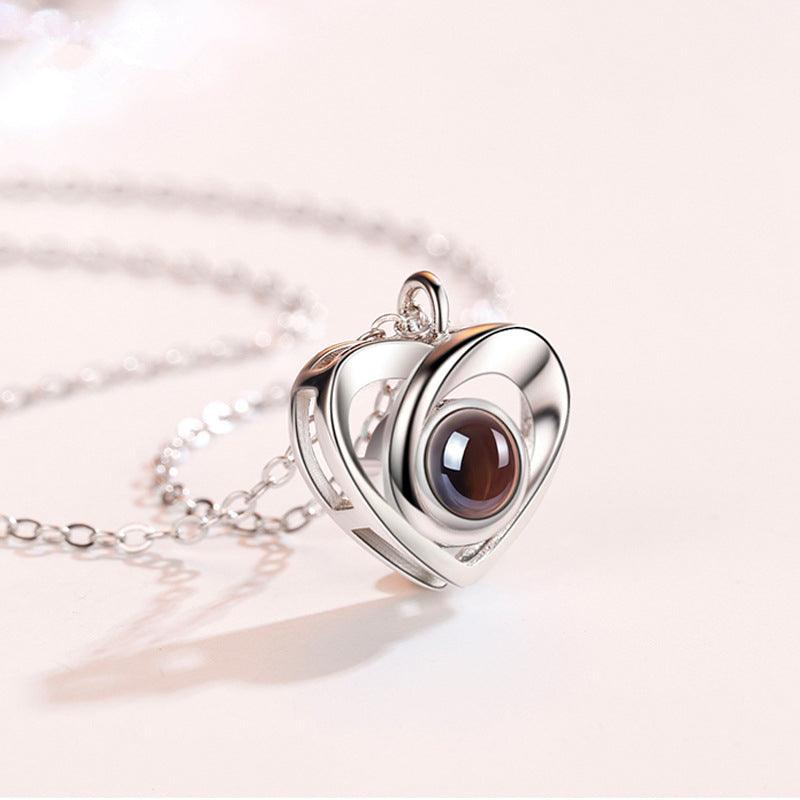 Personalised Hollow Side Heart Photo Necklace - LOX VAULT