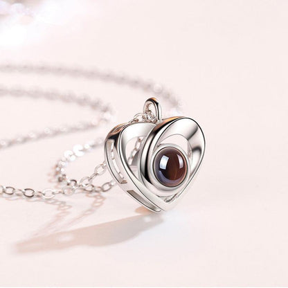 Personalised Hollow Side Heart Photo Necklace - LOX VAULT