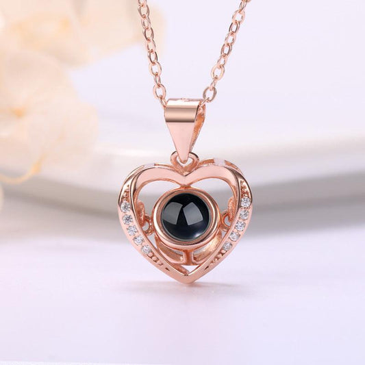 Personalised Hollow Heart Photo Projection Necklace - LOX VAULT