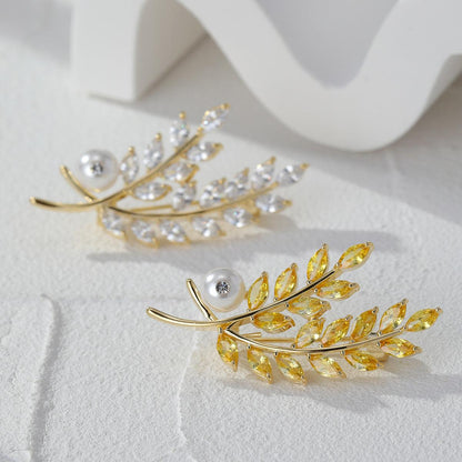 Leaf Pearl Brooch - LOX VAULT