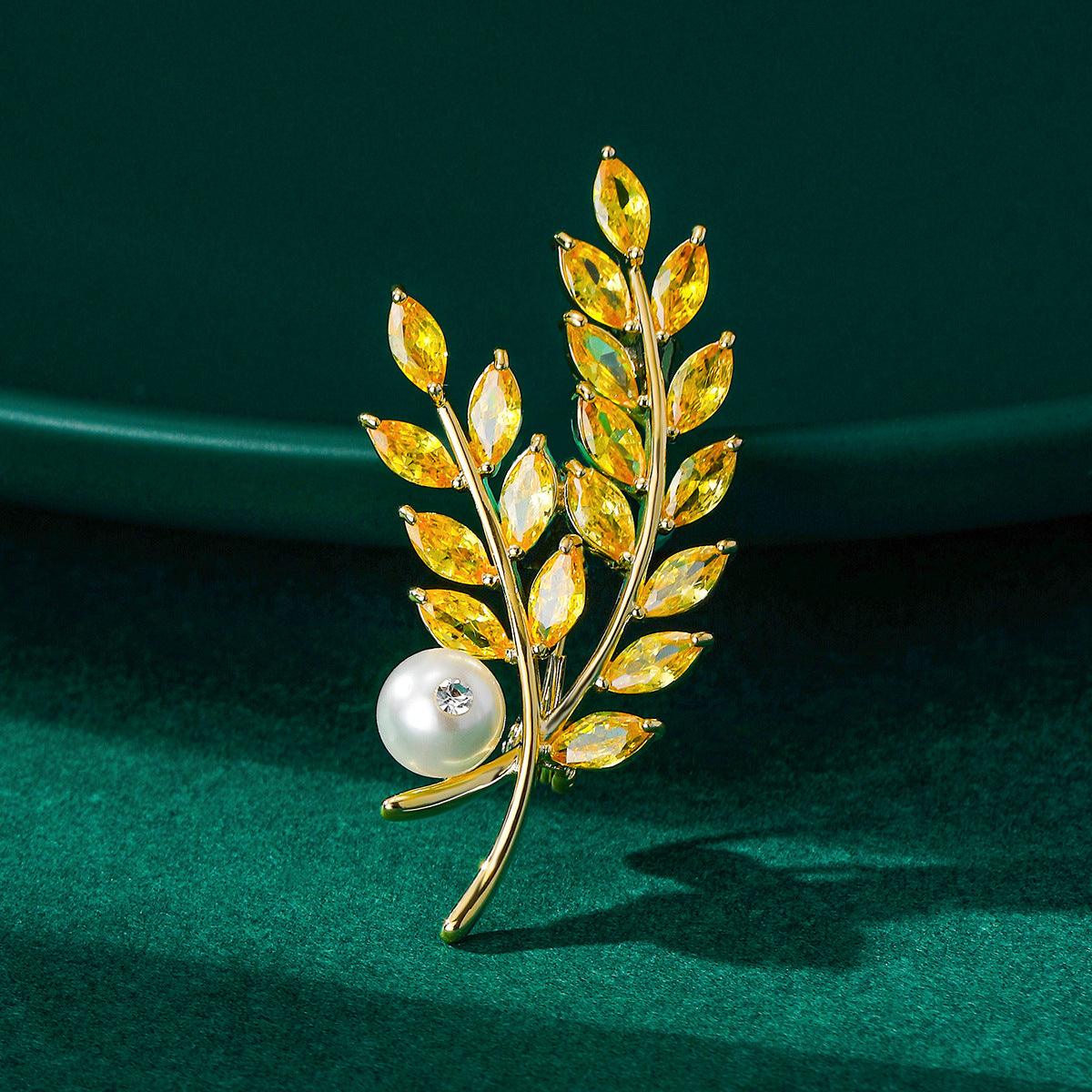 Leaf Pearl Brooch - LOX VAULT