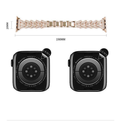 Diamond-embedded V-shaped Apple Watch Bracelet Band - LOX VAULT