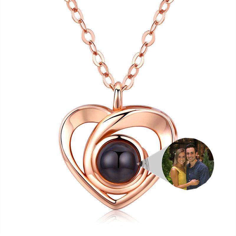 Personalised Hollow Side Heart Photo Necklace - LOX VAULT