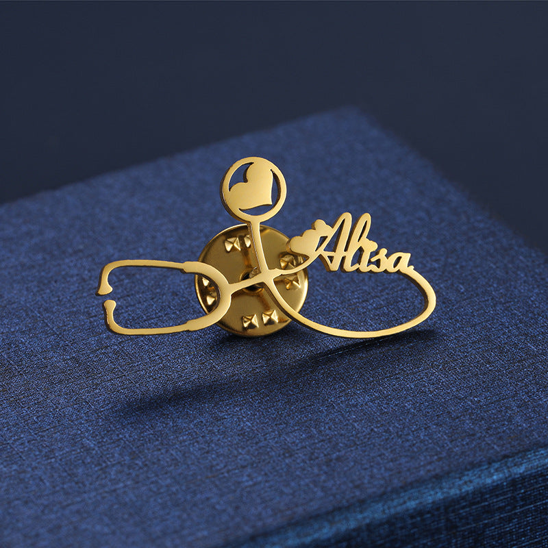 Name Stethoscope Brooch