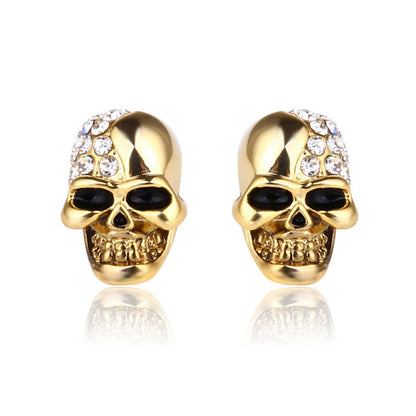 Retro Diamond Skull Earrings