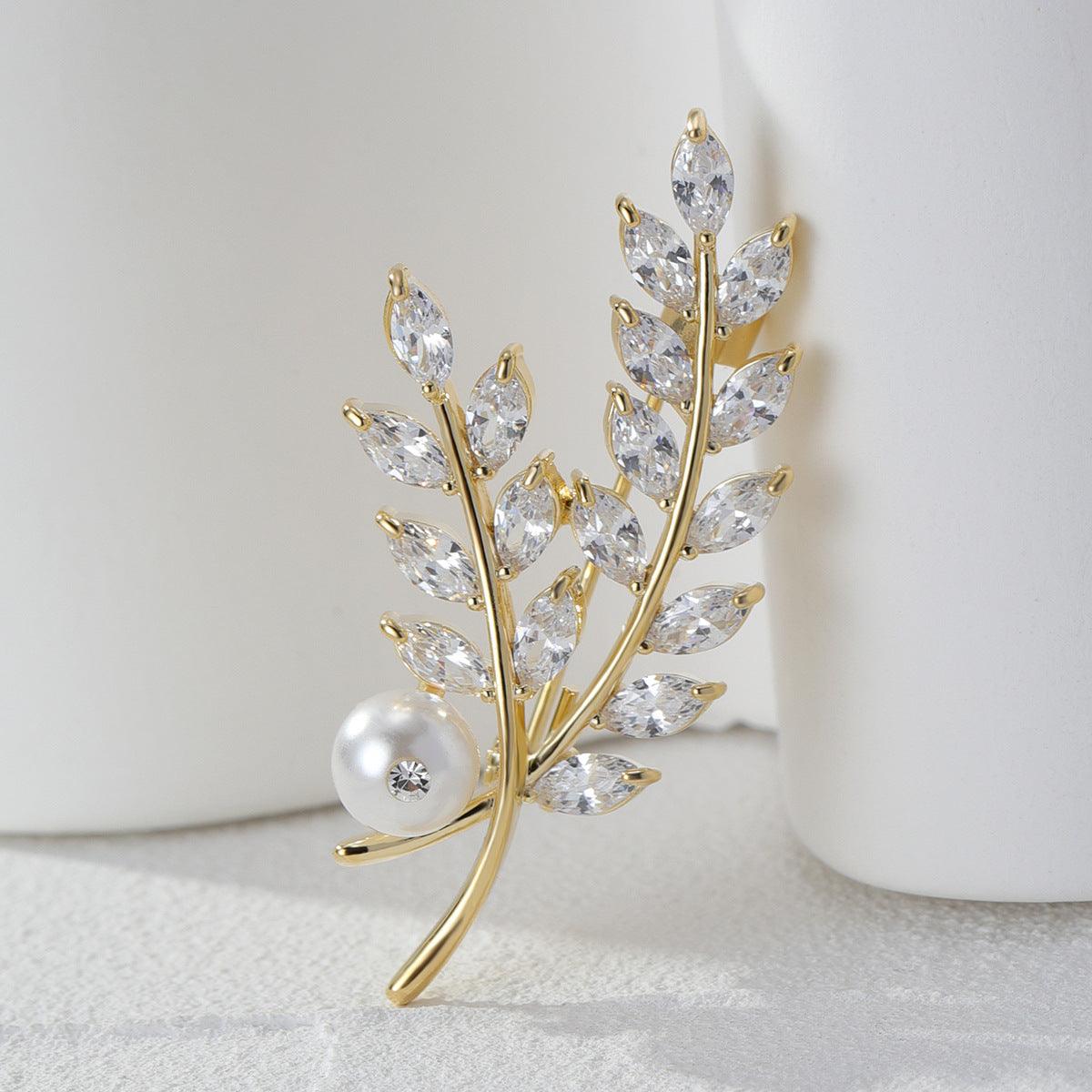 Leaf Pearl Brooch - LOX VAULT