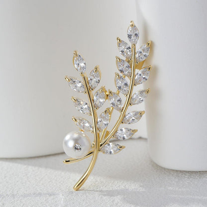 Leaf Pearl Brooch - LOX VAULT