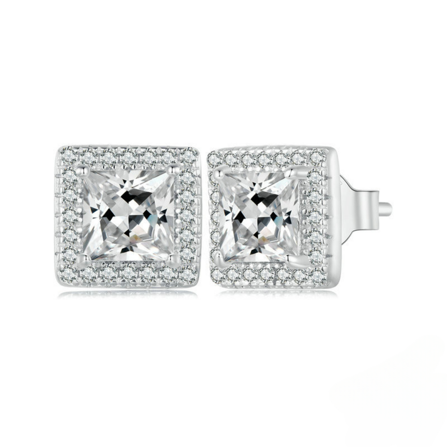 Zircon Stud Square Earrings