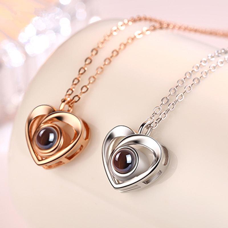 Personalised Hollow Side Heart Photo Necklace - LOX VAULT