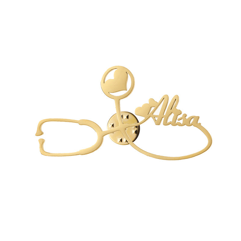 Name Stethoscope Brooch