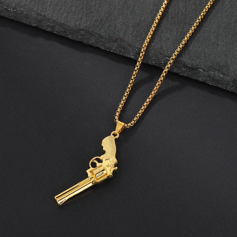 Titanium Revolver Denim Necklace - LOX VAULT