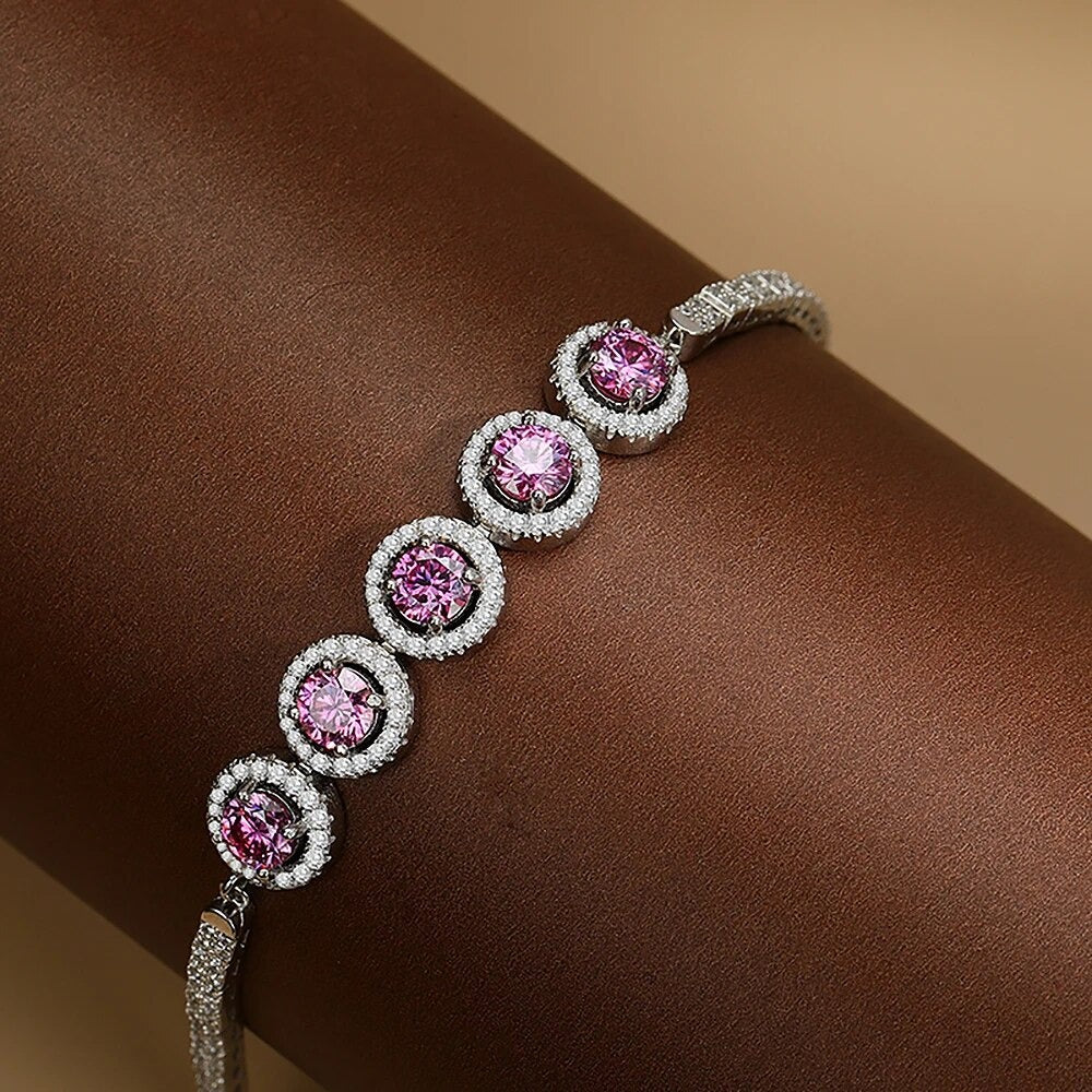 Pink Moissanite Bracelet