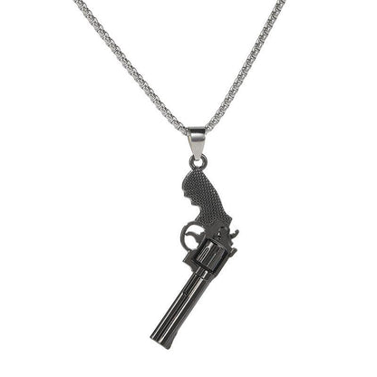 Titanium Revolver Denim Necklace - LOX VAULT