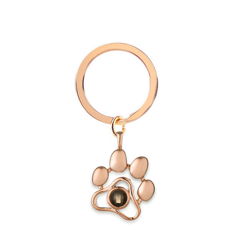 Paw Shaped Personalised Projection Keyring - Lox Vault