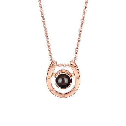 Personalised Horseshoe Projection Necklace - LOX VAULT