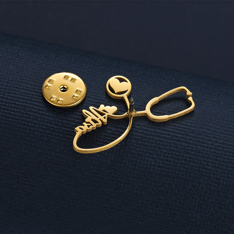 Name Stethoscope Brooch