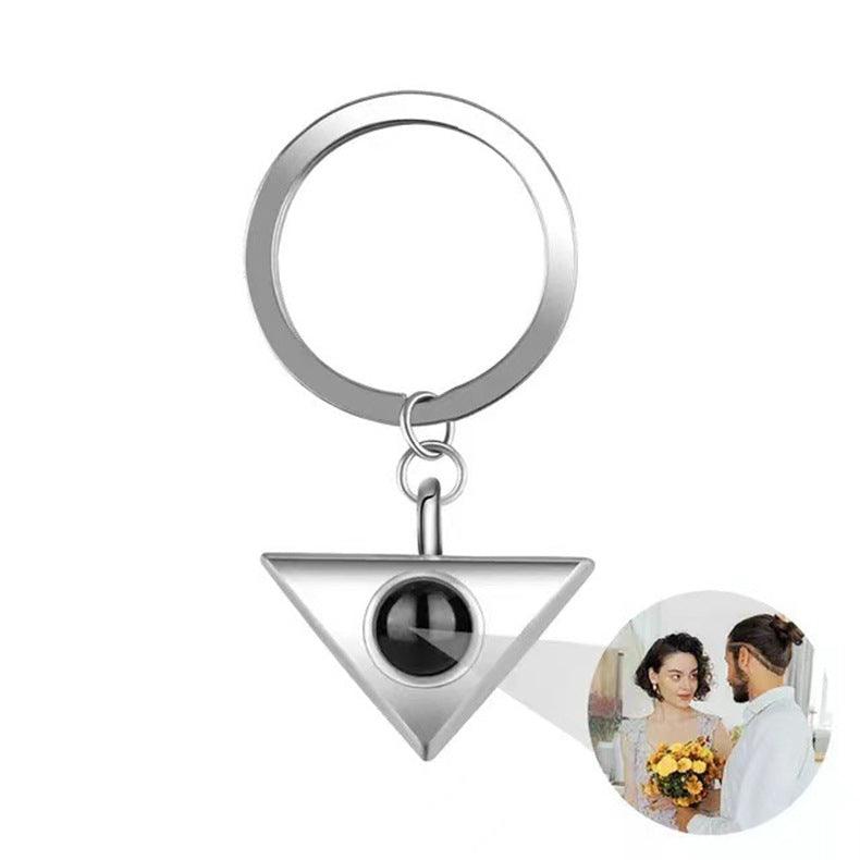 Personalised Triangle Photo Projection Keychain - LOX VAULT