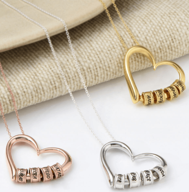 Personalised Heart Beaded Pendant Necklace - LOX VAULT