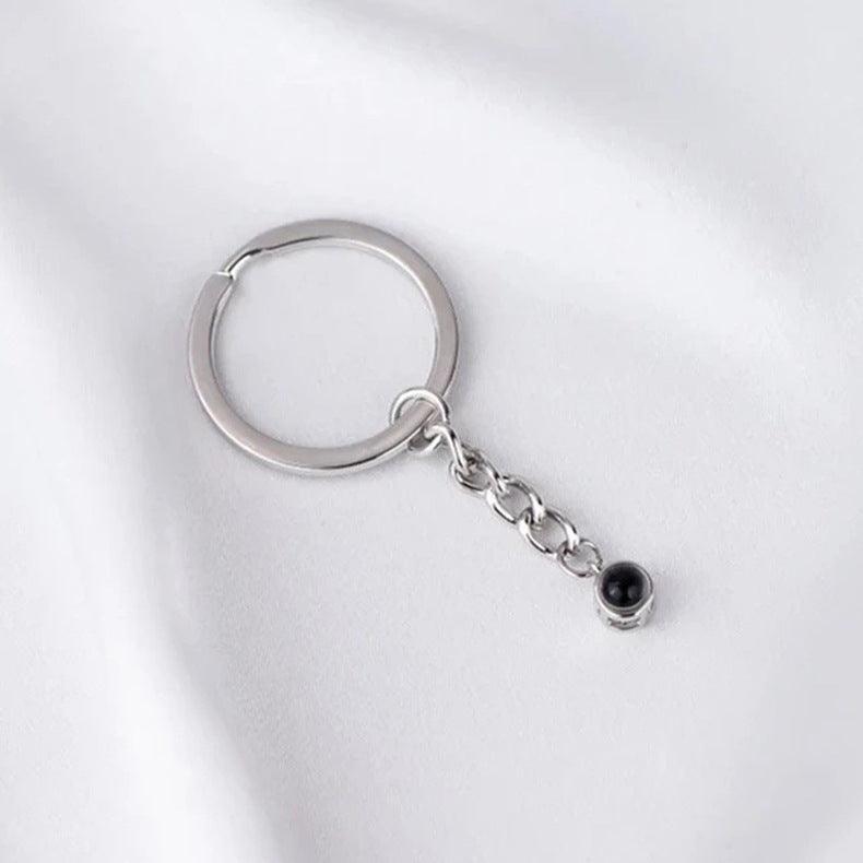 Personalised Circle Photo Projection Keychain - Lox Vault