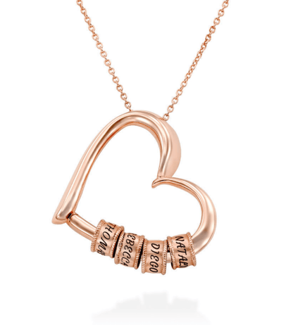 Personalised Heart Beaded Pendant Necklace - LOX VAULT