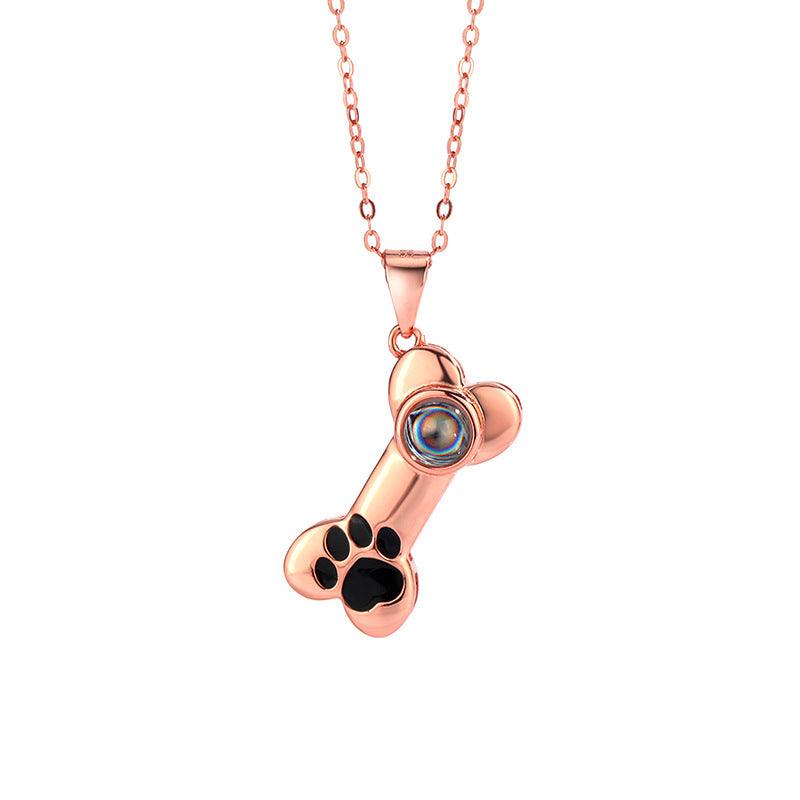 Personalised Dog Bone Projection Necklace - LOX VAULT