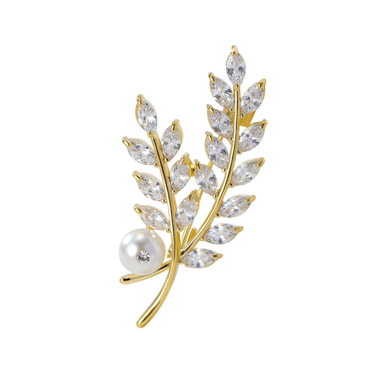 Leaf Pearl Brooch - LOX VAULT