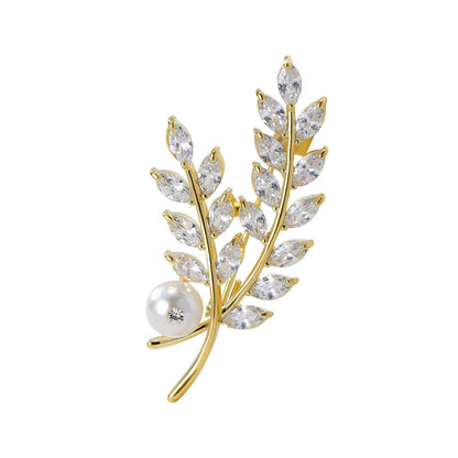 Leaf Pearl Brooch - LOX VAULT
