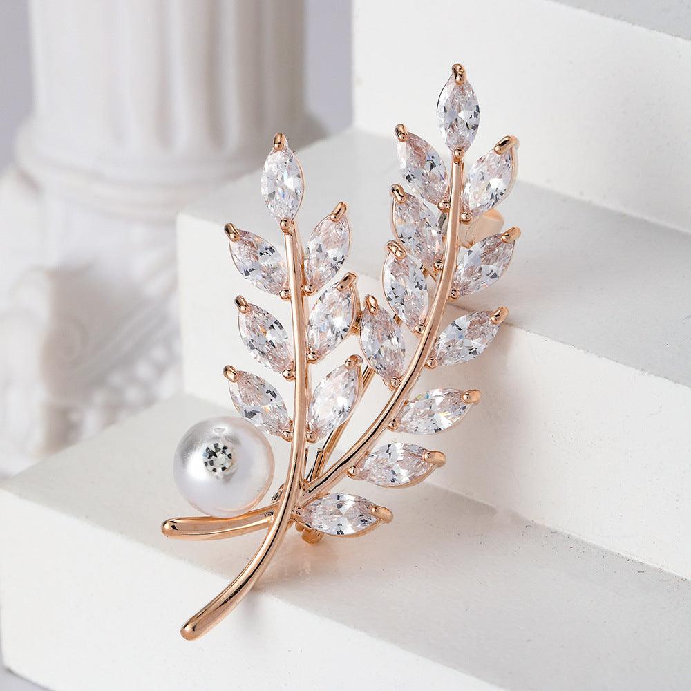 Leaf Pearl Brooch - LOX VAULT