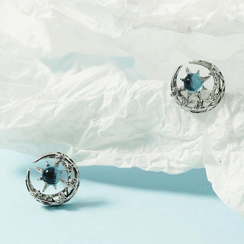 Bright Star Moon Ear Studs - Lox Vault