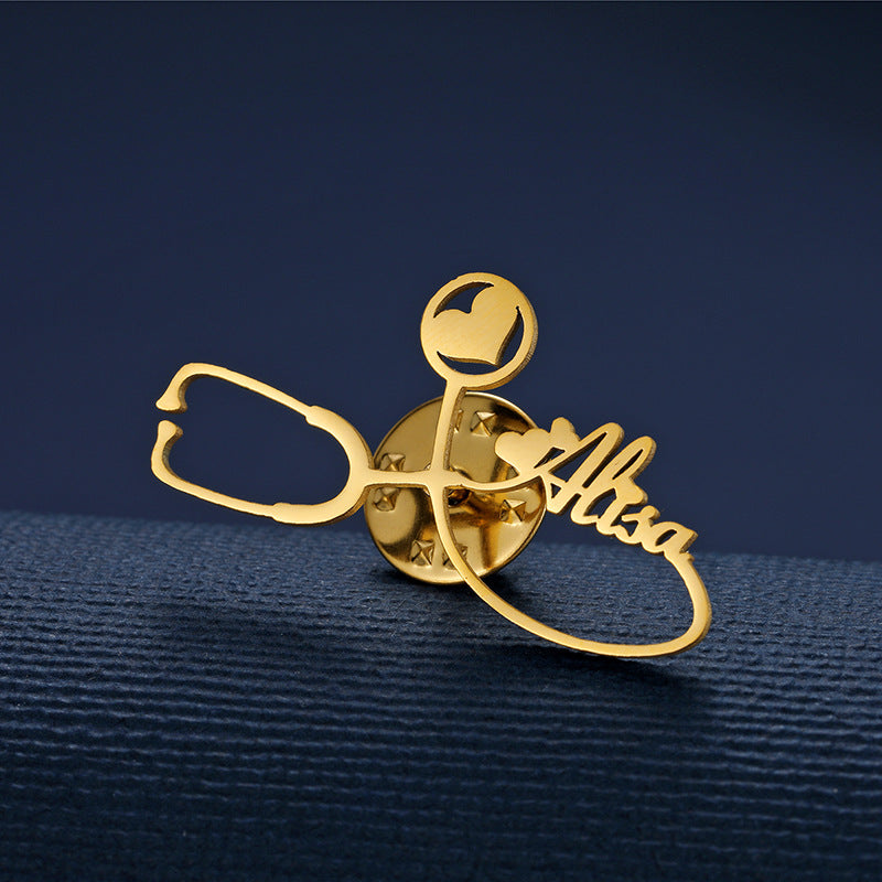 Name Stethoscope Brooch