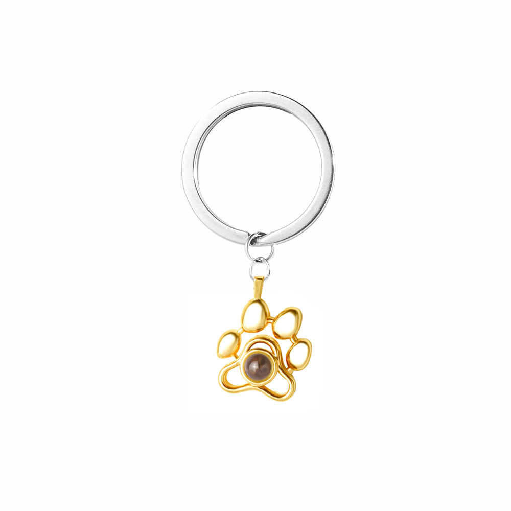 Paw Shaped Personalised Projection Keyring - Lox Vault