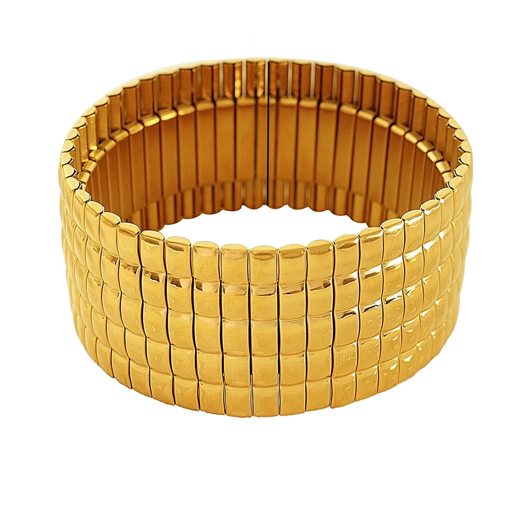 18k Gold Plated Tapered Stretch Bracelet
