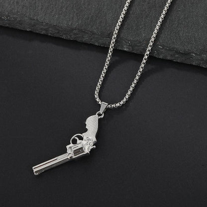 Titanium Revolver Denim Necklace - LOX VAULT