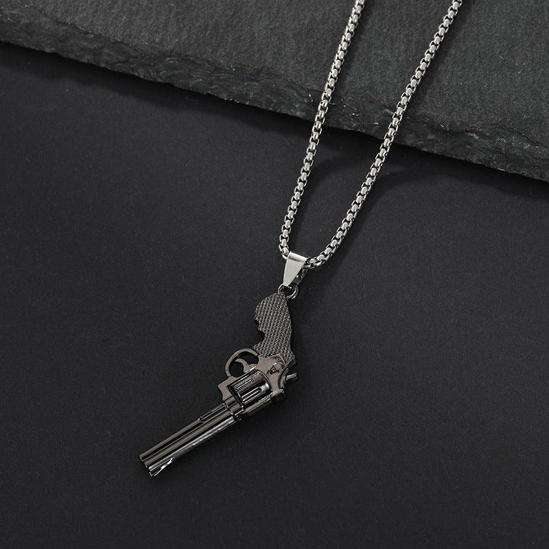 Titanium Revolver Denim Necklace - LOX VAULT