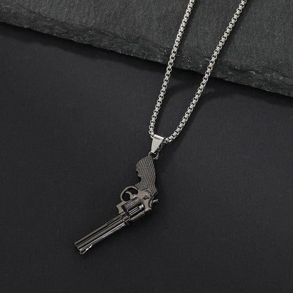 Titanium Revolver Denim Necklace - LOX VAULT