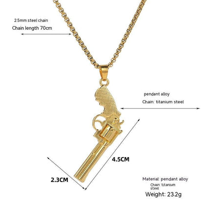 Titanium Revolver Denim Necklace - LOX VAULT