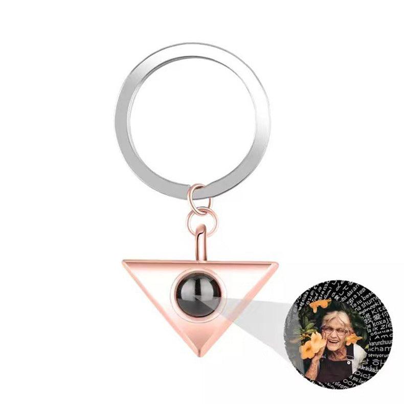 Personalised Triangle Photo Projection Keychain - LOX VAULT