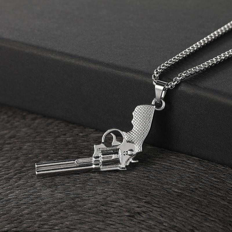 Titanium Revolver Denim Necklace - LOX VAULT