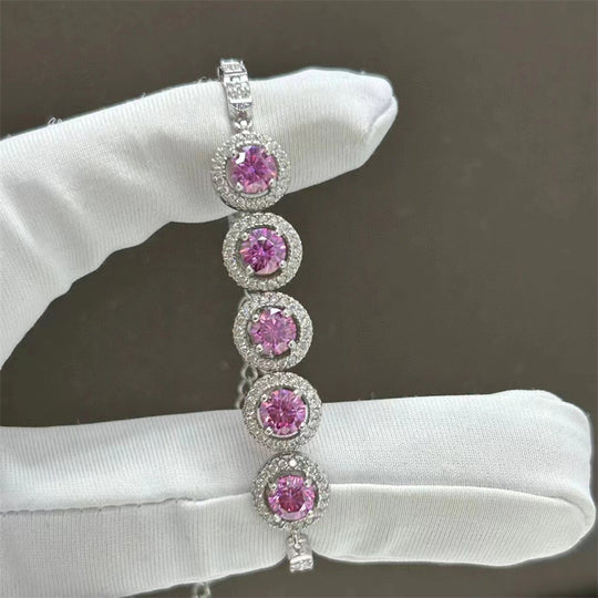 Pink Moissanite Bracelet