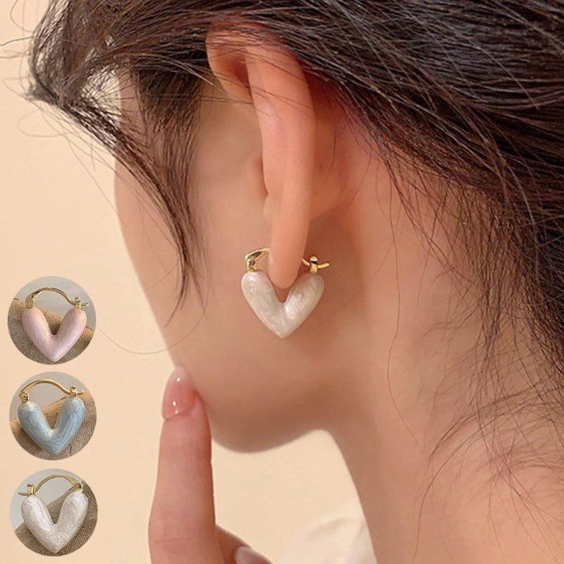 Retro Heart Hoop Earrings - LOX VAULT