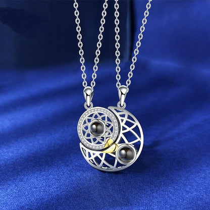 Personalised Couple Sun & Moon Projection Necklace - LOX VAULT