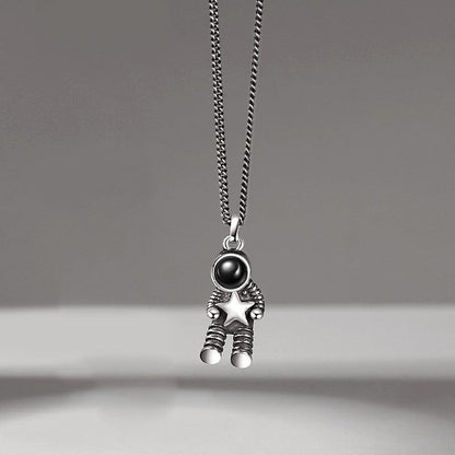 Personalised Vintage Astronaut Projection Necklace - LOX VAULT