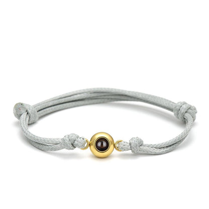Personalised Circle Photo Projection Braided Bracelet - LOX VAULT