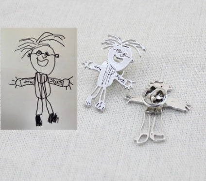 Custom Kids Drawing Artwork lapel pin