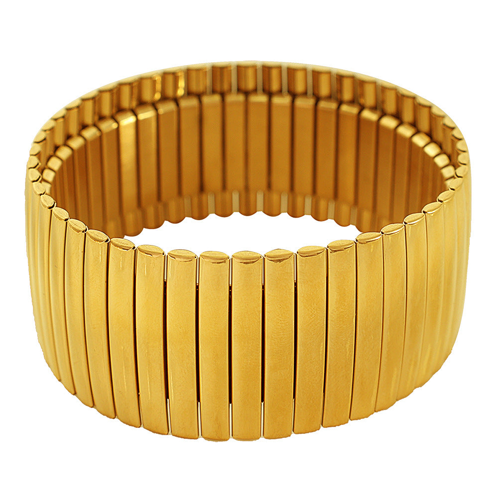 18k Gold Plated Tapered Stretch Bracelet
