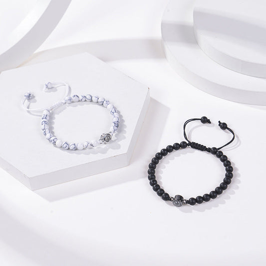Personalised Frosted Stone Photo Projection Bracelet
